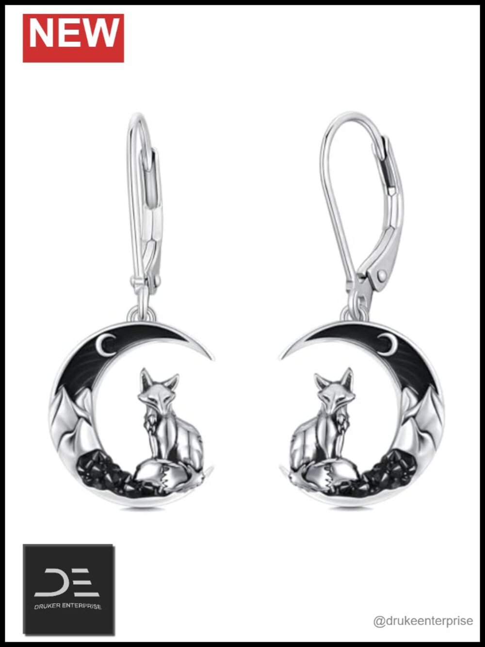 Sterling Silver Halloween Dangle Earrings Leverback Bat Cat Pumpkin Ghost